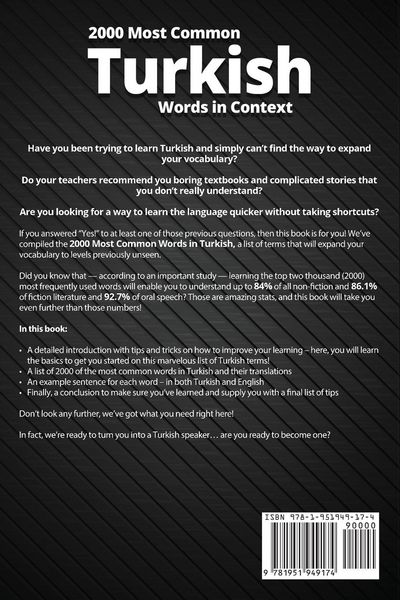 Produktbild: 2000 Most Common Turkish Words in Context