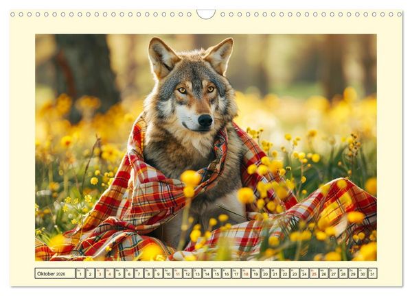 Produktbild: Wilder Style. Modische W&ouml;lfe in der Natur (Wandkalender 2026 DIN A3 quer), CALVENDO Monatskalender