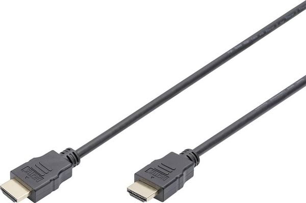 Digitus HDMI Anschlusskabel HDMI-A Stecker, HDMI-A Stecker 2.00 m Schwarz AK-330114-020-S 4K UHD, vergoldete Steckkontakte HDMI-Kabel
