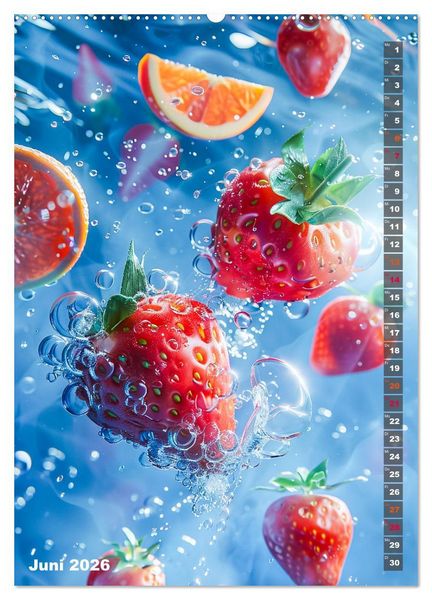 Produktbild: Fr&uuml;chtetraum - Jeden Monat eine fruchtige &Uuml;berraschung (Wandkalender 2026 DIN A2 hoch), CALVENDO Monatskalender