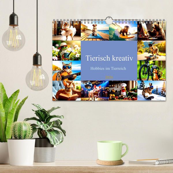 Produktbild: Tierisch kreativ: Hobbies im Tierreich (Wandkalender 2026 DIN A4 quer), CALVENDO Monatskalender