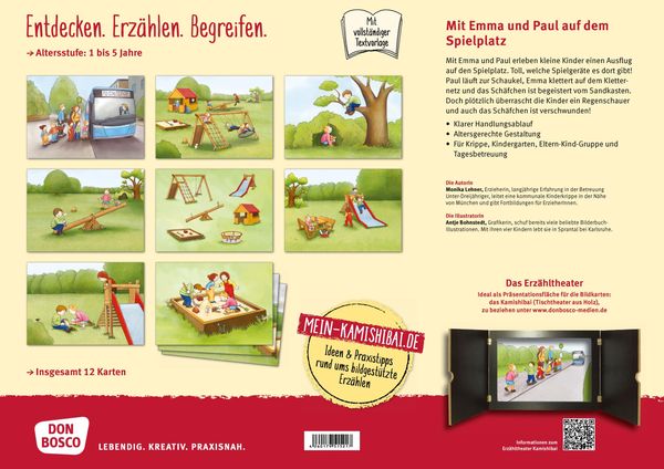 Produktbild: Auf dem Spielplatz mit Emma und Paul. Kamishibai Bildkartenset