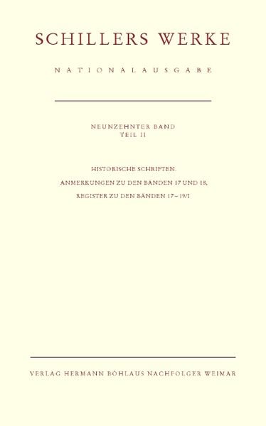 Produktbild: Schillers Werke. Nationalausgabe