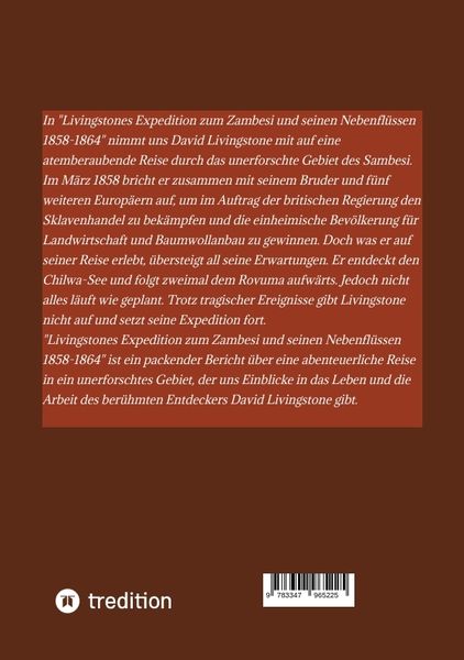 Produktbild: Livingstones Expedition zum Zambesi und seinen Nebenfl&uuml;ssen 1858-1864