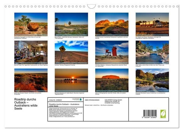 Produktbild: Roadtrip durchs Outback &ndash; Australiens wilde Seele (Wandkalender 2027 DIN A3 quer), CALVENDO Monatskalender