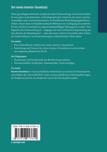 Produktbild: Der nemo tenetur-Grundsatz