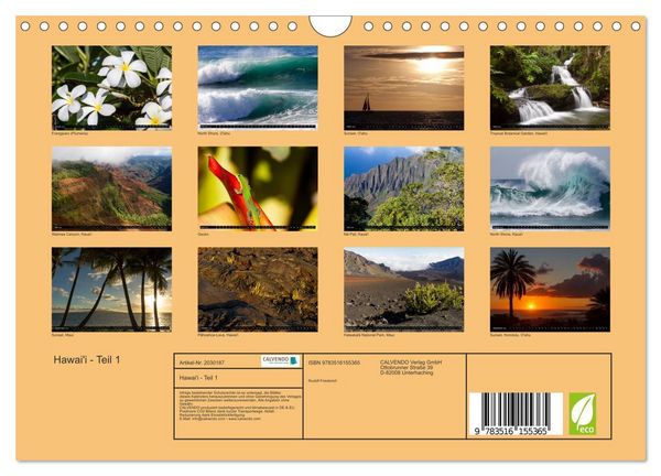 Produktbild: Hawai'i - Teil 1 (Wandkalender 2026 DIN A4 quer), CALVENDO Monatskalender