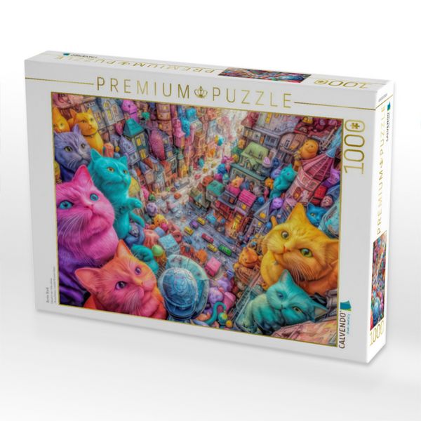 Produktbild: CALVENDO Puzzle Bunte Stadt | 1000 Teile Lege-Gr&ouml;&szlig;e 64x48cm Foto-Puzzle f&uuml;r gl&uuml;ckliche Stunden
