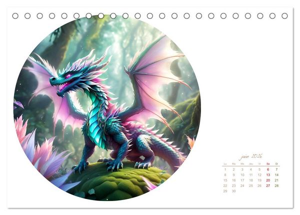 Produktbild: La col&egrave;re des dragons (Calendrier de bureau 2026 DIN A5 vertical), CALVENDO calendrier mensuel