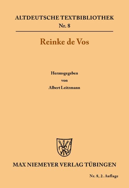 Reinke de Vos, Taschenbuch von , De Gruyter, 9783110484045