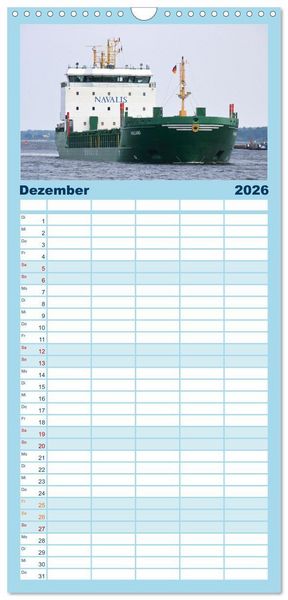 Produktbild: Familienplaner 2026 - Shipspotting Travem&uuml;nde mit 5 Spalten (Wandkalender, 21 x 45 cm) CALVENDO