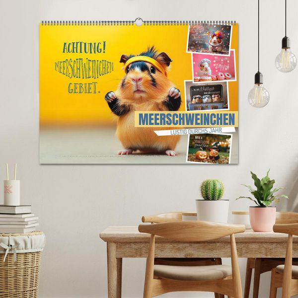Produktbild: Meerschweinchen LUSTIG DURCHS JAHR (Wandkalender 2026 DIN A2 quer), CALVENDO Monatskalender