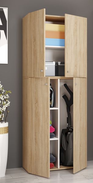 Produktbild: Holz Besenschrank Staubsauger Putzschrank Lona