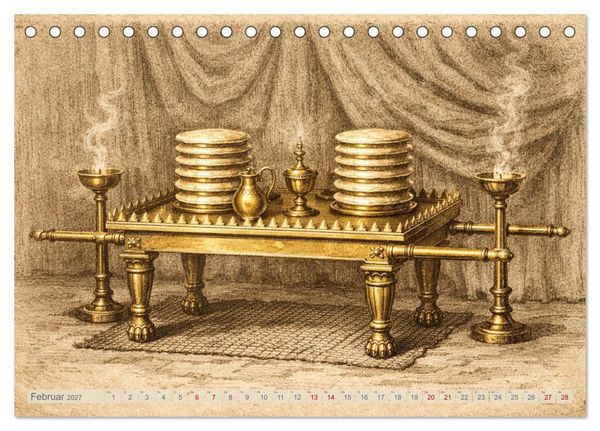 Produktbild: Die Ger&auml;te in der Stiftsh&uuml;tte - Bilder und hebr&auml;ische Begriffe (Tischkalender 2027 DIN A5 quer), CALVENDO Monatskalender