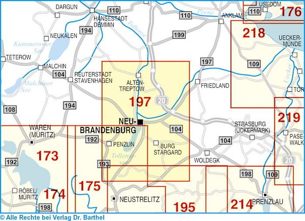 Produktbild: Radwander- und Wanderkarte Neubrandenburg, Altentreptow und Umgebung