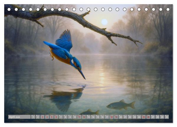Produktbild: Eisvogeltr&auml;ume am Wasser (Tischkalender 2026 DIN A5 quer), CALVENDO Monatskalender