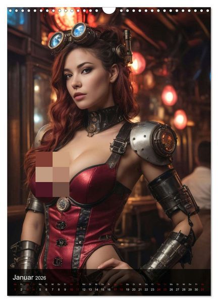 Produktbild: Steampunk - Stadtleben - Rotlichtviertel (Wandkalender 2026 DIN A3 hoch), CALVENDO Monatskalender