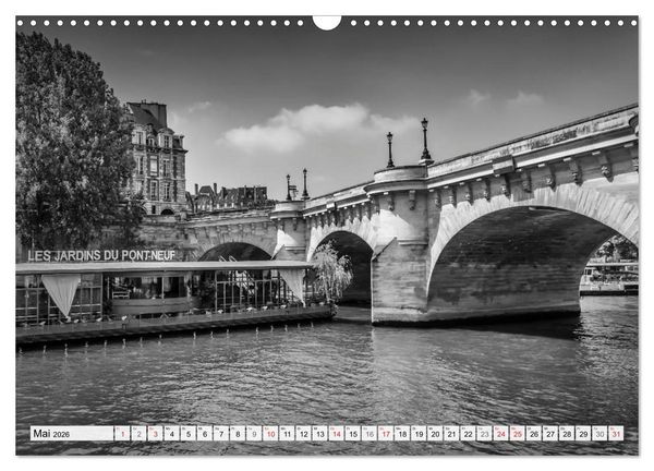 Produktbild: PARIS Monochrome Impressionen (Wandkalender 2026 DIN A3 quer), CALVENDO Monatskalender