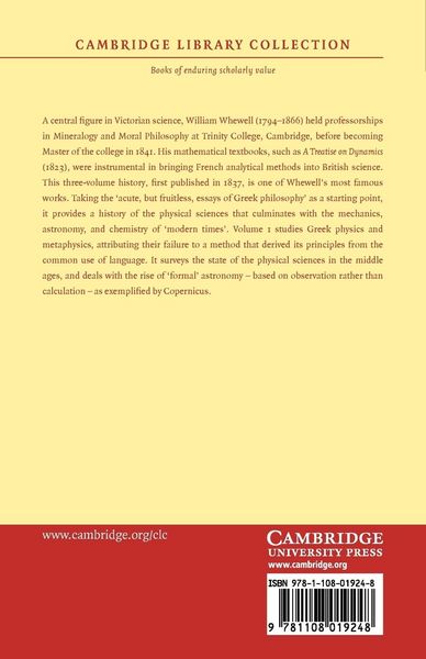 Produktbild: History of the Inductive Sciences - Volume 1