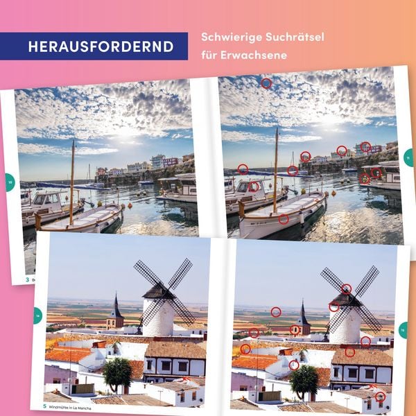 Produktbild: In 444 Fehlern um die Welt &ndash; Spanien. Finde die Unterschiede in den sch&ouml;nsten Motiven Spaniens.