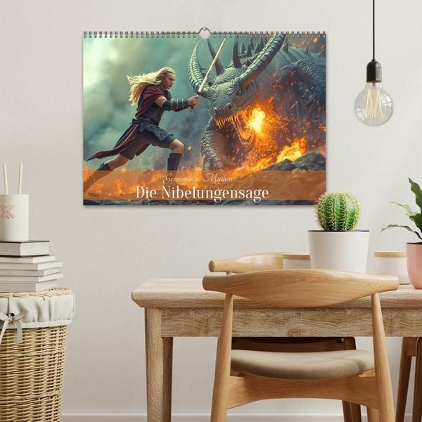 Produktbild: Germanische Mythen &ndash; Die Nibelungensage (Wandkalender 2027 DIN A3 quer), CALVENDO Monatskalender