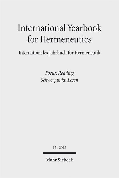 Produktbild: International Yearbook for Hermeneutics / Internationales Jahrbuch f&uuml;r Hermeneutik