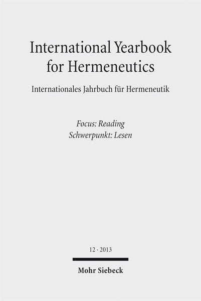 Produktbild: International Yearbook for Hermeneutics / Internationales Jahrbuch f&uuml;r Hermeneutik