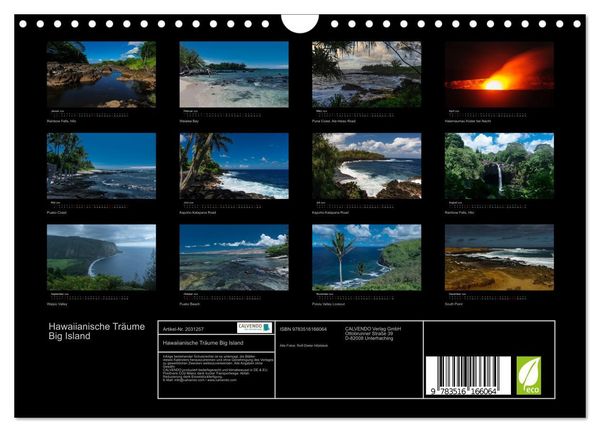 Produktbild: Hawaiianische Tr&auml;ume Big Island (Wandkalender 2026 DIN A4 quer), CALVENDO Monatskalender