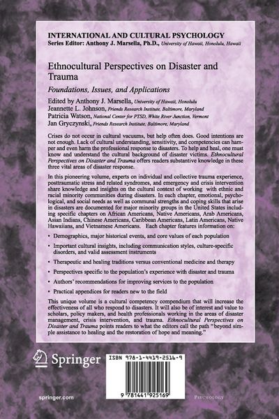 Produktbild: Ethnocultural Perspectives on Disaster and Trauma