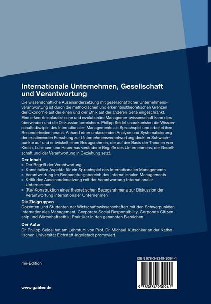 Produktbild: Internationale Unternehmen, Gesellschaft und Verantwortung