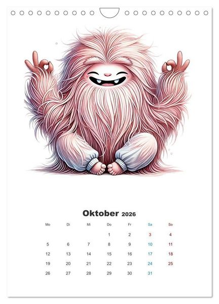 Produktbild: Kuschelmonsterzeit (Wandkalender 2026 DIN A4 hoch), CALVENDO Monatskalender