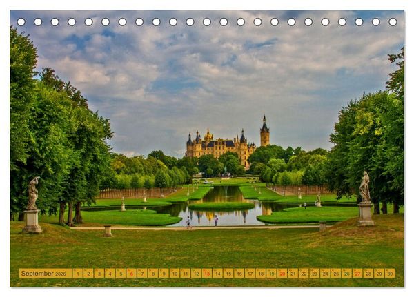 Produktbild: Schloss Impressionen - Residenz- und Landeshauptstadt Schwerin (Tischkalender 2026 DIN A5 quer), CALVENDO Monatskalender