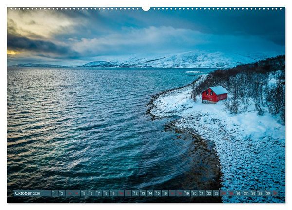 Produktbild: Troms&oslash; in der Polarnacht (hochwertiger Premium Wandkalender 2026 DIN A2 quer), Kunstdruck in Hochglanz