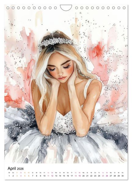 Produktbild: Ballerinas in Aquarell (Wandkalender 2026 DIN A4 hoch), CALVENDO Monatskalender