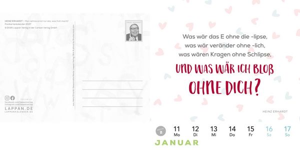 Produktbild: Heinz Erhardt: Postkartenkalender 2027