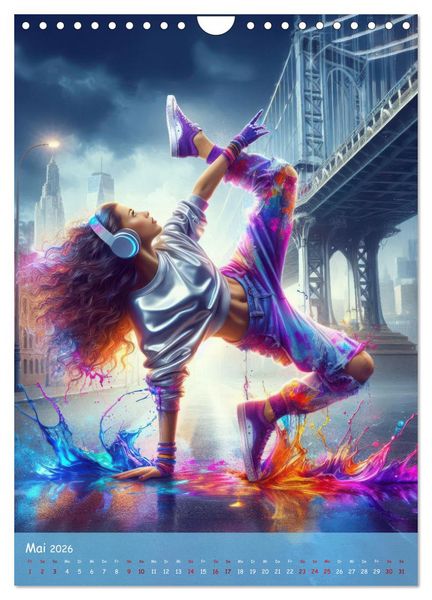 Produktbild: Rhythmus in Farben - Dynamische Hip-Hop-T&auml;nzer (Wandkalender 2026 DIN A4 hoch), CALVENDO Monatskalender