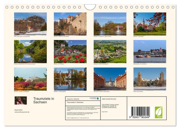 Produktbild: Traumziele in Sachsen (Wandkalender 2026 DIN A4 quer), CALVENDO Monatskalender