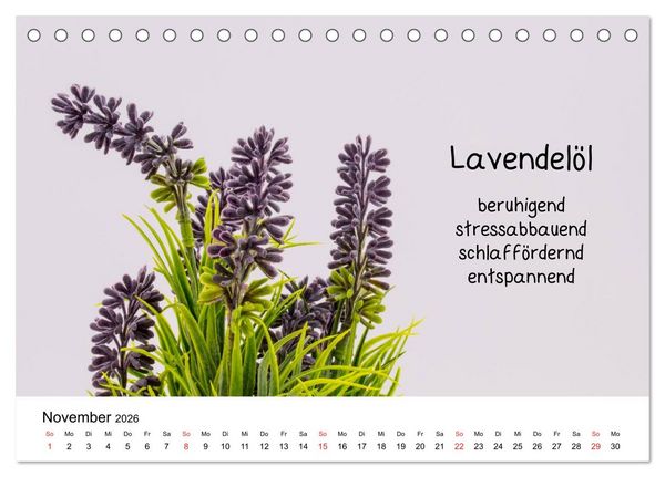 Produktbild: Aromatherapie - D&uuml;fte f&uuml;r die Seele (Tischkalender 2026 DIN A5 quer), CALVENDO Monatskalender