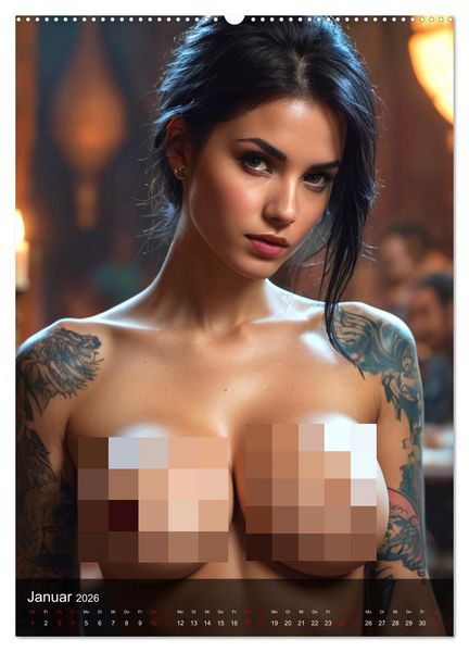 Produktbild: Tattoo Queens (Wandkalender 2026 DIN A2 hoch), CALVENDO Monatskalender