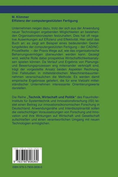 Produktbild: Effizienz der computergest&uuml;tzten Fertigung