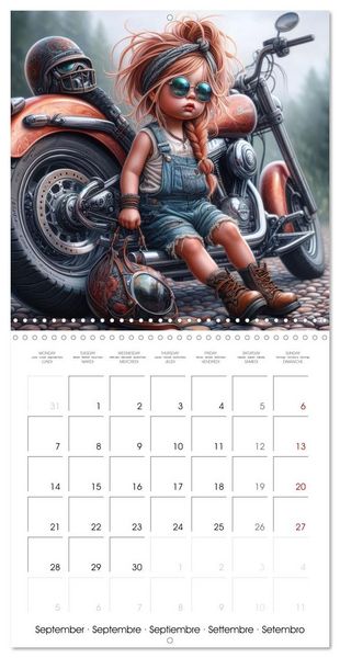 Produktbild: Born to Ride - Cool toddler girls and Motorbikes (Wall Calendar 2026 12 &times; 12 Inch) CALVENDO 12 Month Wall Calendar