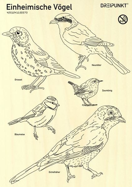 Produktbild: Laubs&auml;gevorlage Einheimische V&ouml;gel