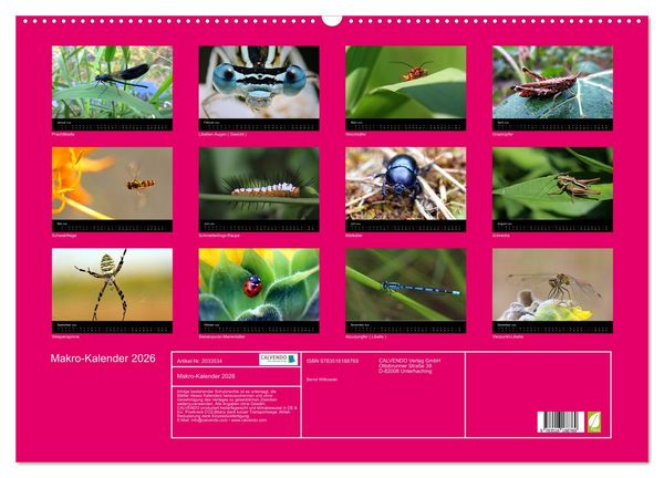 Produktbild: Makro-Kalender 2026 (Wandkalender 2026 DIN A2 quer), CALVENDO Monatskalender