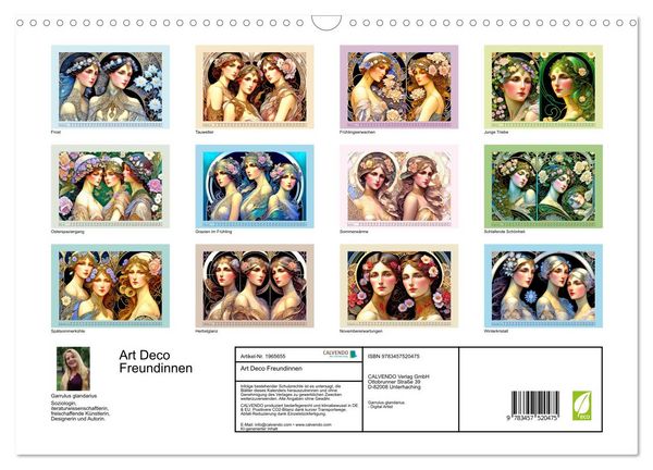 Produktbild: Art Deco Freundinnen (Wandkalender 2026 DIN A3 quer), CALVENDO Monatskalender