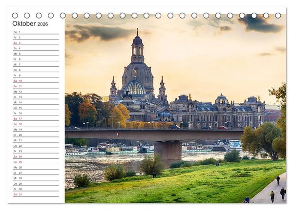 Produktbild: Dresden - Die Frauenkirche (Tischkalender 2026 DIN A5 quer), CALVENDO Monatskalender