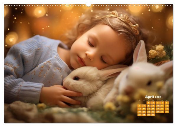 Produktbild: Kleine Schlummerparade: Babys und ihre kuscheligen Tierfreunde (Wandkalender 2026 DIN A2 quer), CALVENDO Monatskalender