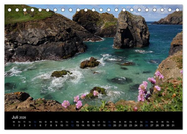 Produktbild: Anblicke und Ausblicke in Cornwall (Tischkalender 2026 DIN A5 quer), CALVENDO Monatskalender