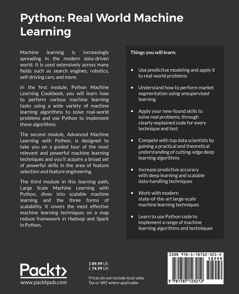 Produktbild: Python Real World Machine Learning