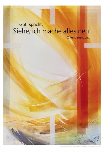 Jahreslosung Eberhard Münch 2026, Kunstdruck 63 x 92cm, Poster von Eberhard Münch, Bene!