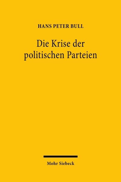 Produktbild: Die Krise der politischen Parteien
